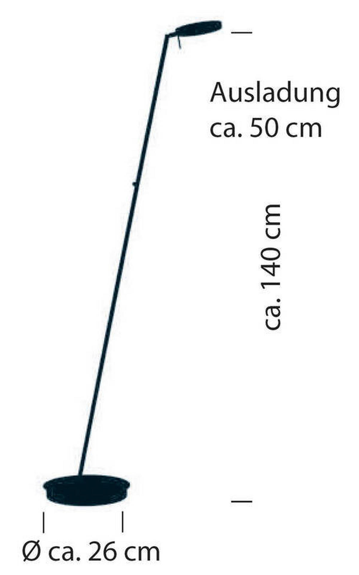 LED-STEHLEUCHTE    - Weiß/Nickelfarben, Design, Kunststoff/Metall (140cm) - Hell