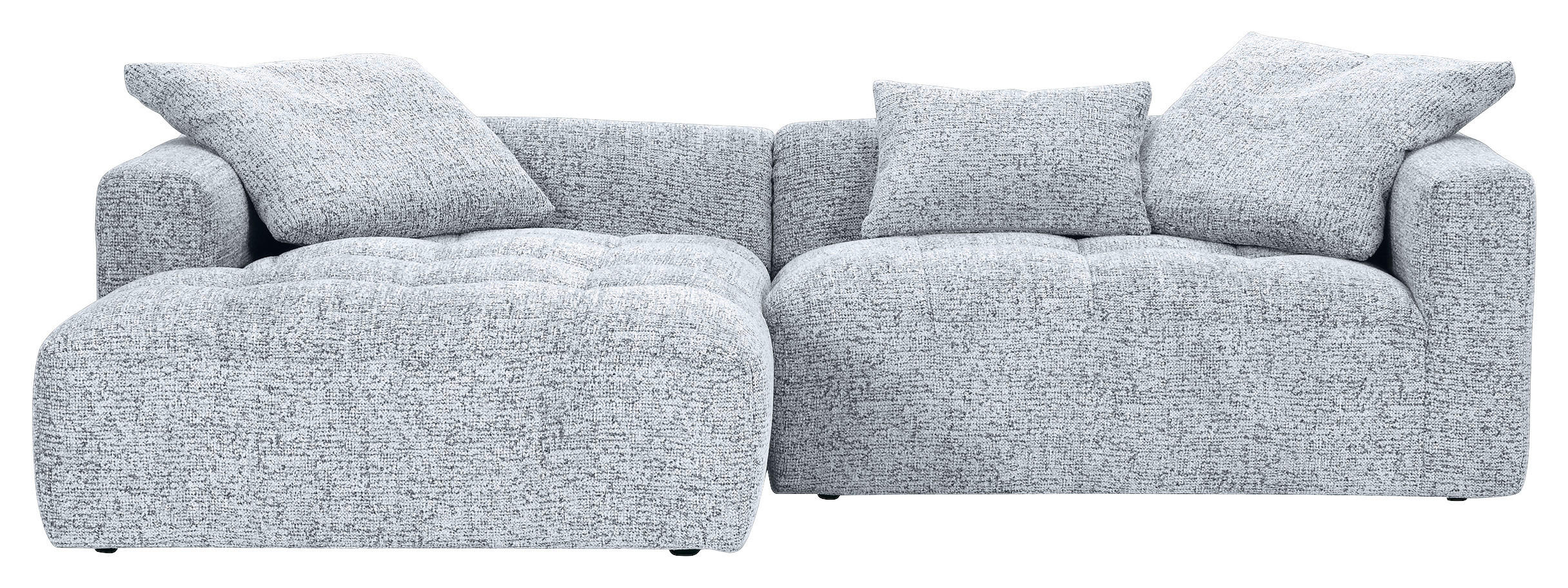 Carryhome Ecksofa Schwarz, Weiß 276x170 cm