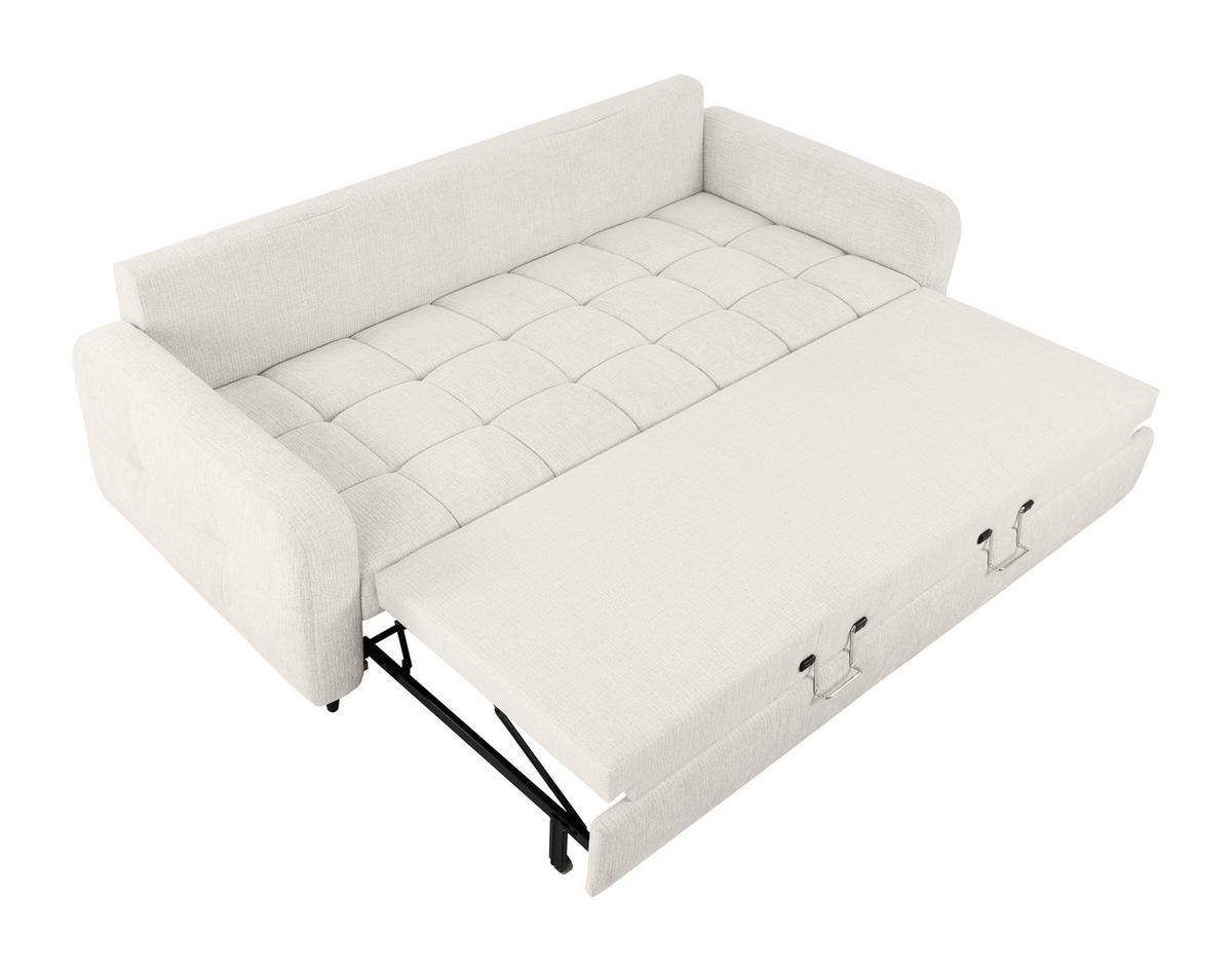 SCHLAFSOFA in Flachgewebe Perlmutt  - Perlmutt/Schwarz, MODERN, Holz/Textil (236/88/101cm) - Stylife