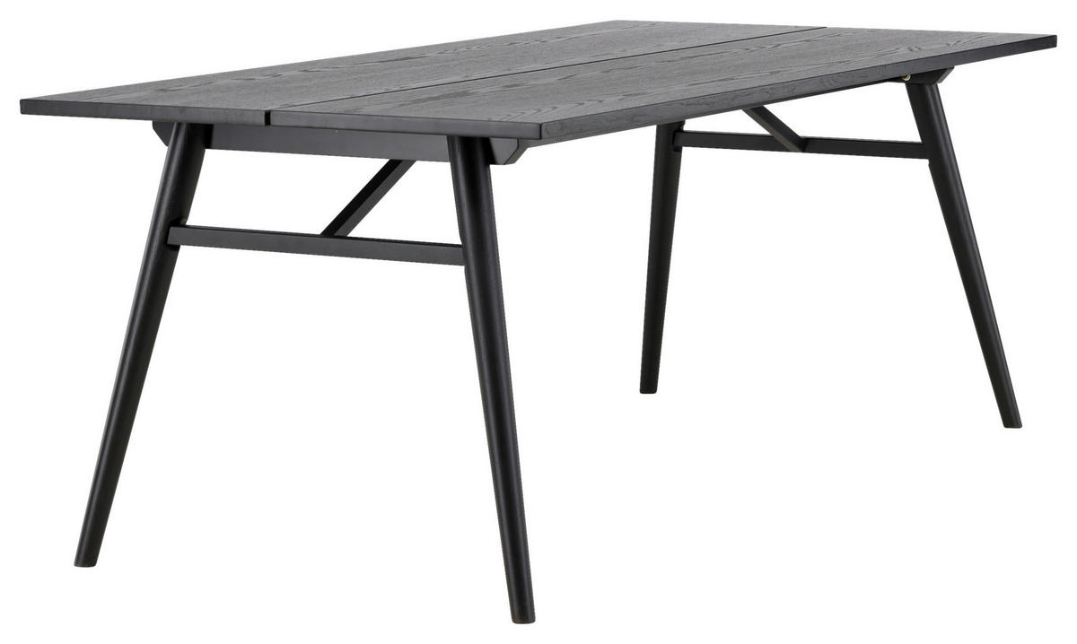 ESSTISCH 195/95/75 cm Nachbildung  Metall, Holzwerkstoff rechteckig Schwarz  - Schwarz, Design, Holzwerkstoff/Metall (195/95/75cm) - Livetastic