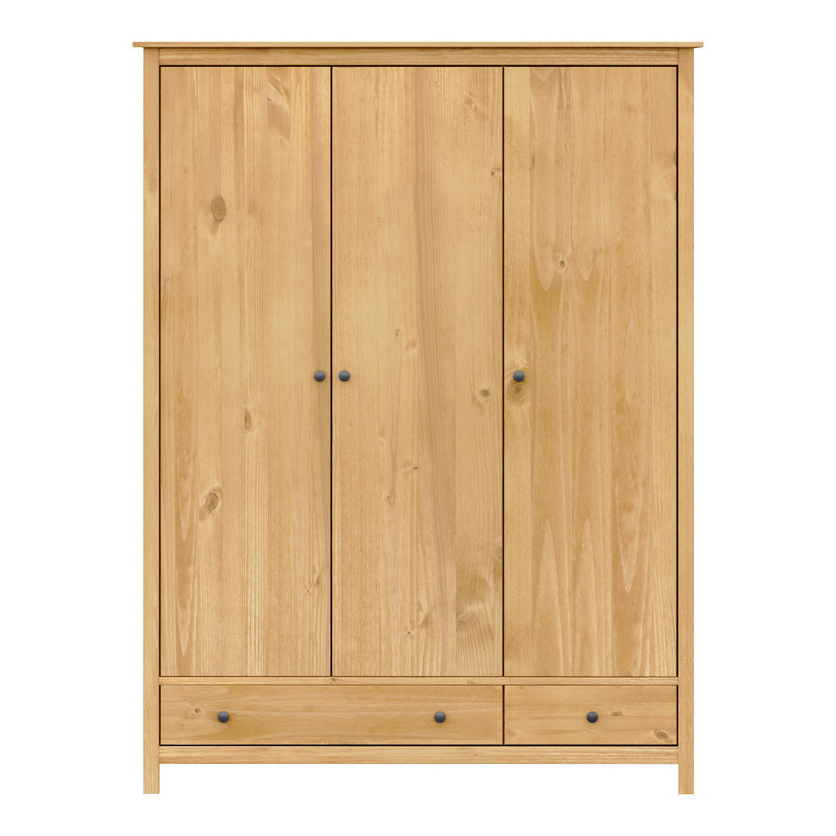 KLEIDERSCHRANK 144/190/58 cm,  in Naturfarben, Honig, 3 Tür(en)  - Messingfarben/Naturfarben, Basics, Holz/Metall (144/190/58cm) - Livetastic