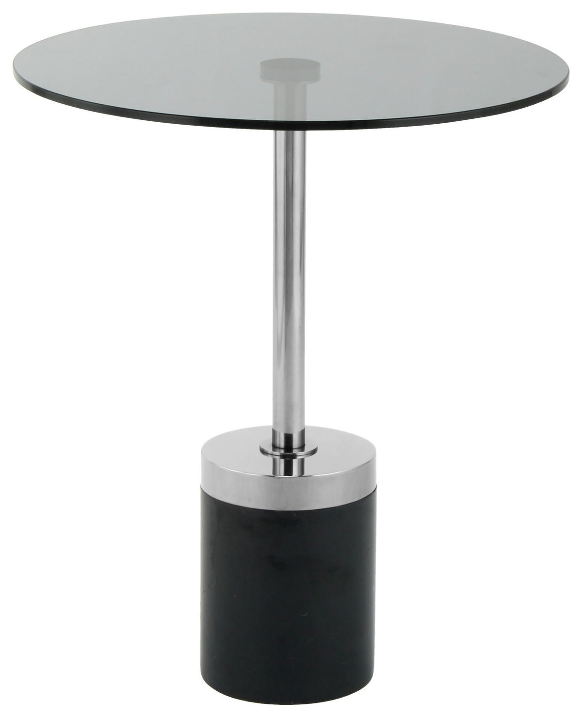 BEISTELLTISCH in Metall, Glas, Stein 46/46/53 cm  - Graphitfarben/Schwarz, Design, Glas/Stein (46/46/53cm) - Kayoom