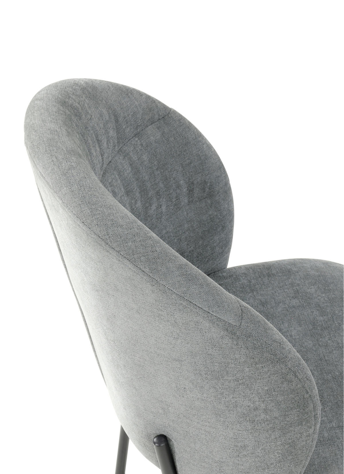 STUHL  in Stahl Chenille Metall, Textil  - Schwarz/Grau, Basics, Textil/Metall (51/83/59cm) - Tom Tailor