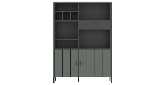 HIGHBOARD Anthrazit, Schlammfarben Einlegeböden SHIRLEY  - Schlammfarben/Anthrazit, Design, Holzwerkstoff/Kunststoff (112,1/156/40cm) - Carryhome