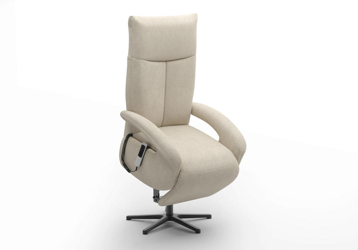 SESSEL in Chenille Sandfarben  - Sandfarben/Schwarz, Modern, Textil/Metall (74/112/82cm) - Sit & More
