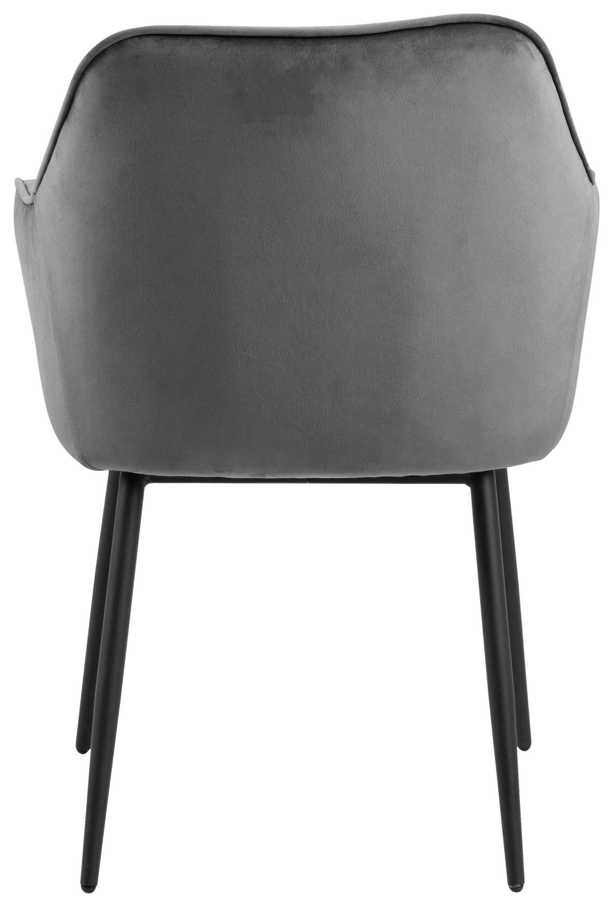 ARMLEHNSTUHL  in Stahl Velours  - Dunkelgrau/Schwarz, Trend, Textil/Metall (58/83/55cm) - Livetastic