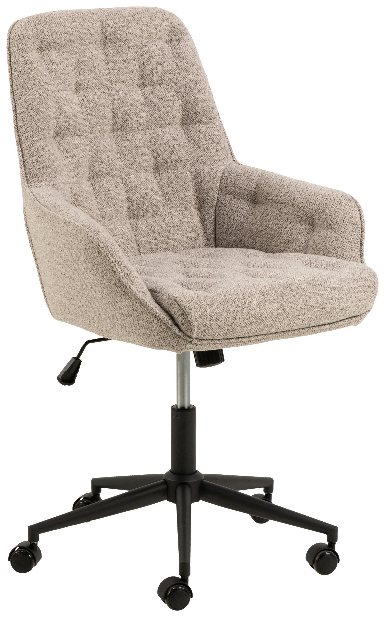DREHSTUHL Bouclé Beige  - Beige/Schwarz, Design, Textil/Metall (60/106/67,5cm) - MID.YOU