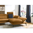 ECKSOFA in Echtleder Currygelb  308/195 cm  - Currygelb/Schwarz, Design, Leder/Metall (308/195cm) - Dieter Knoll