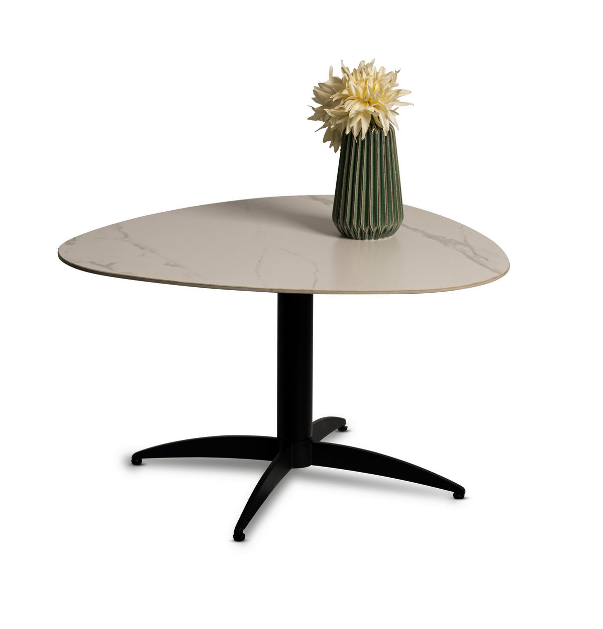 COUCHTISCH 75/75/40 cm Freiform Schwarz, Weiß  - Schwarz/Weiß, Design, Stein/Metall (75/75/40cm) - Xora