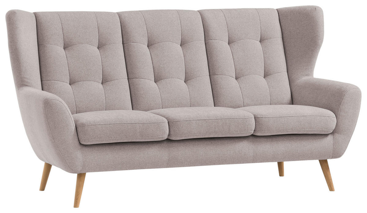 TROJMIESTNA POHOVKA, drevo, textil, kompozitné drevo, béžová - farba duba/béžová, Design, drevo/kompozitné drevo (193/102/90cm) - Niels Andersson