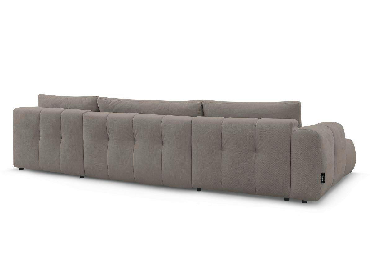 WOHNLANDSCHAFT  FUJI  Taupe Leinenoptik  - Taupe/Schwarz, MODERN, Kunststoff/Textil (160/377/204cm)