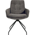 ARMLEHNSTUHL  Stoffauswahl, Typenauswahl, Sitzfläche 360° drehbar, Gestellauswahl Cord  - Anthrazit/Schwarz, Design, Textil/Metall (63/90/69cm) - Johann Jakob