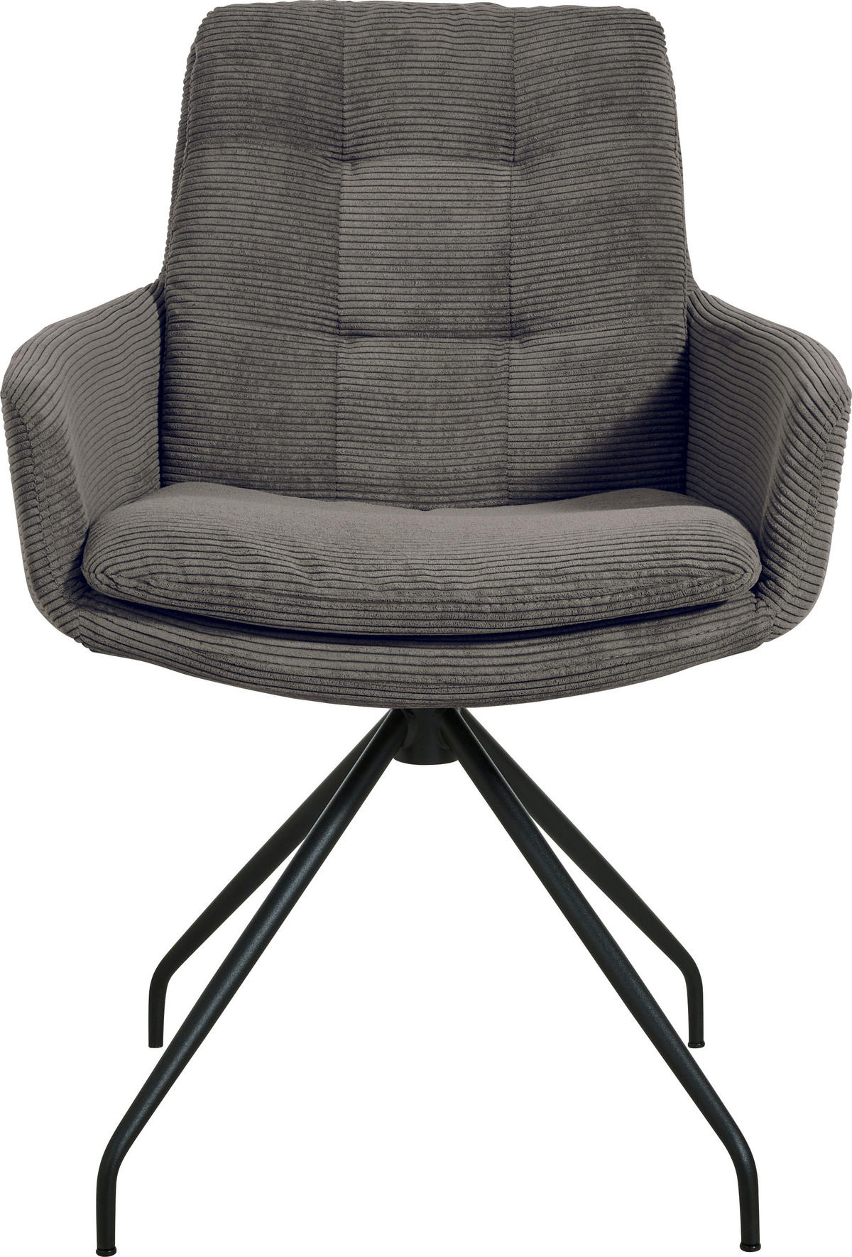 ARMLEHNSTUHL  in Cord  - Anthrazit/Schwarz, Design, Textil/Metall (63/90/69cm) - Johann Jakob