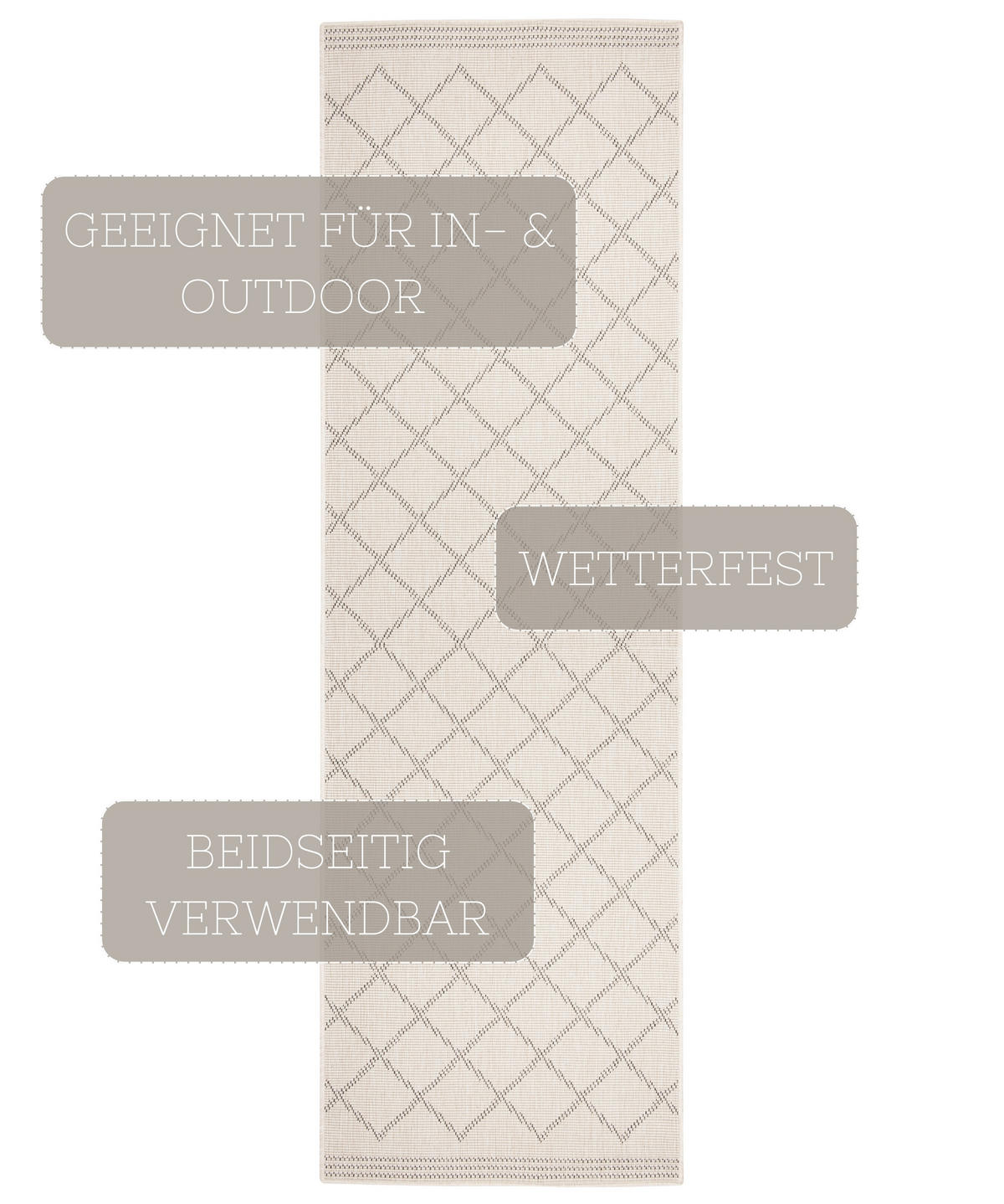 LÄUFER 80/250 cm Twin Supreme  - Creme/Grau, Design, Kunststoff (80/250cm)