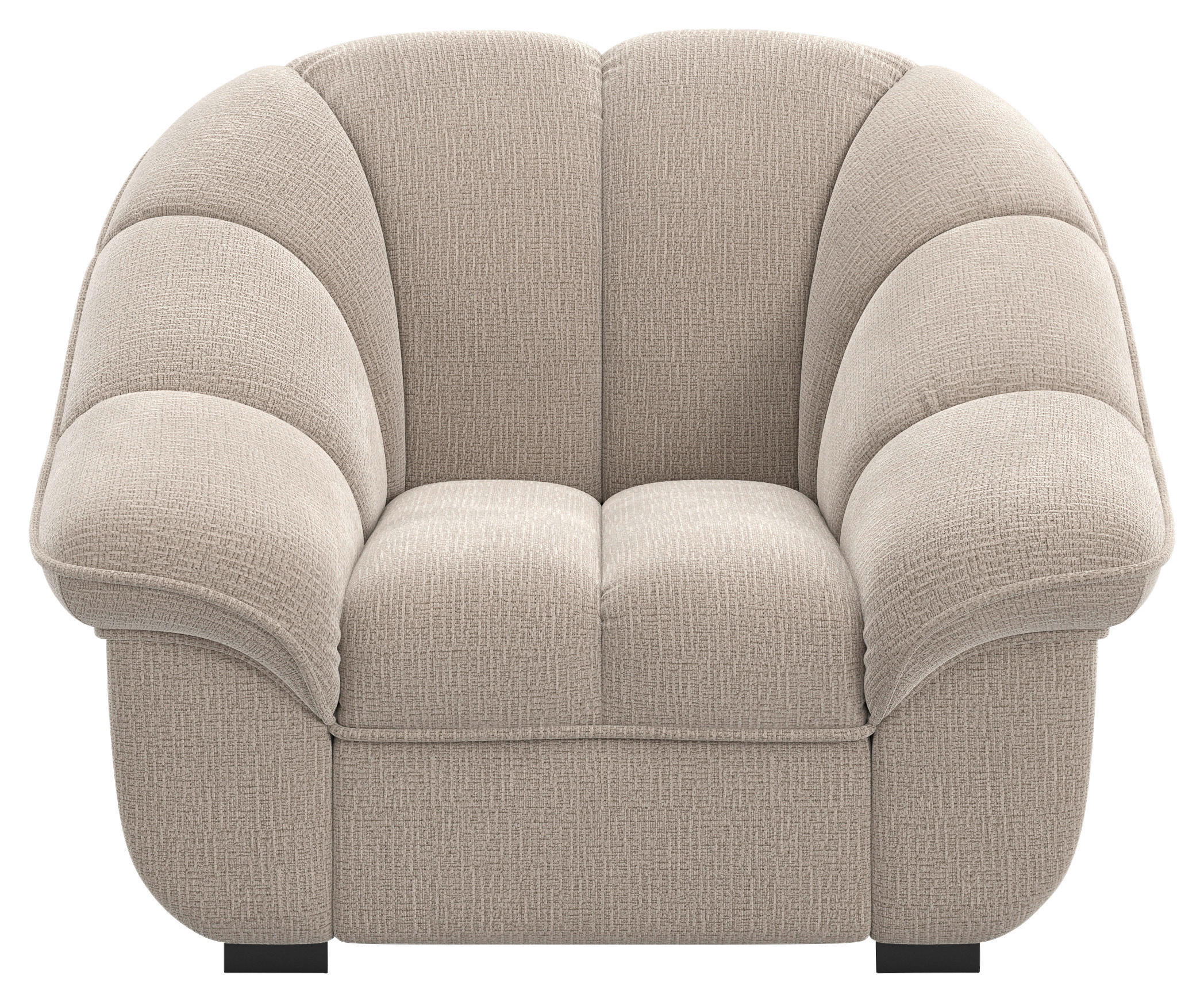 SESSEL in Chenille Naturfarben  - Schwarz/Naturfarben, KONVENTIONELL, Kunststoff/Textil (110/88/104cm) - Welnova