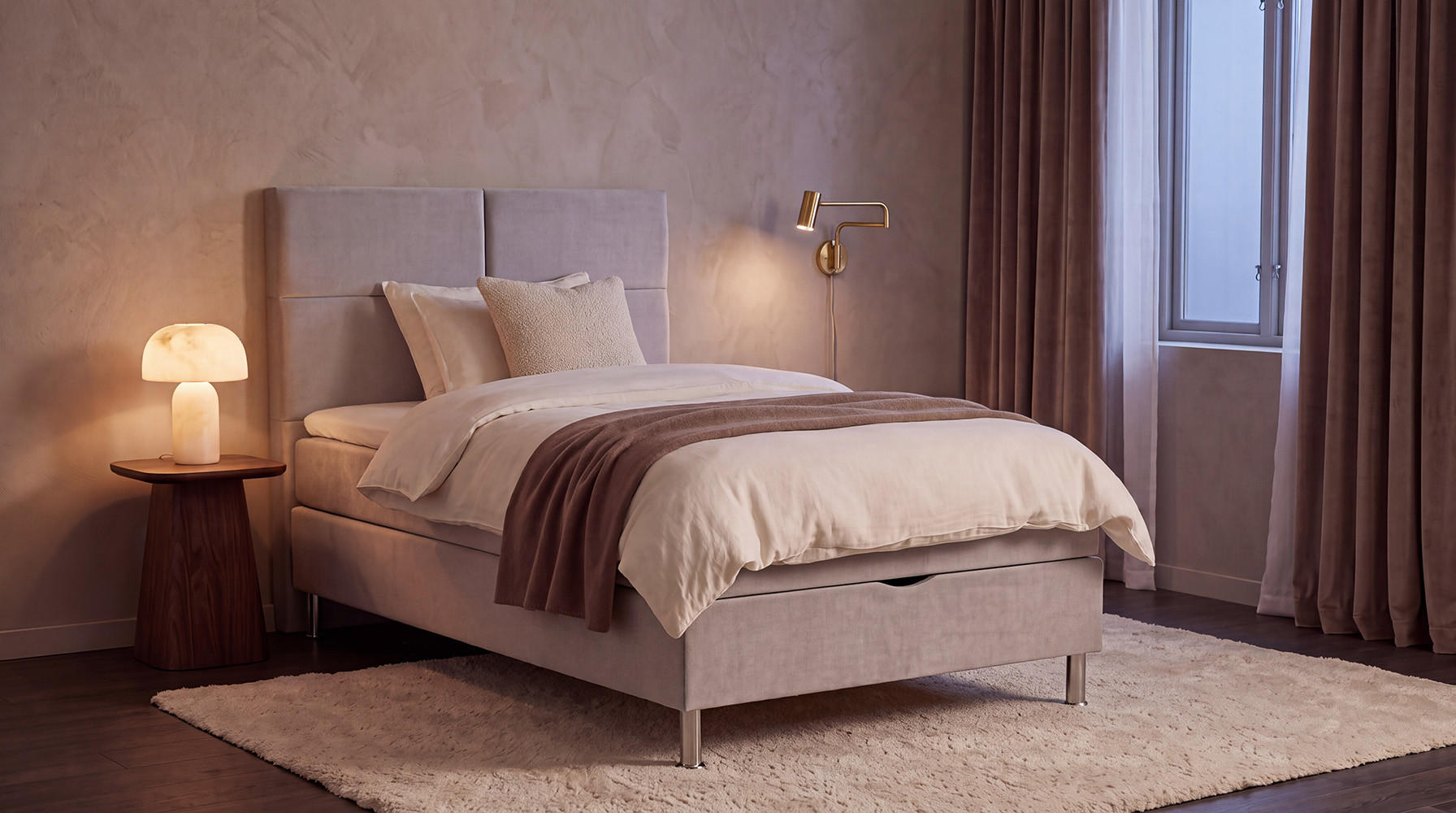 POSTELJA Z VZMETNICO 120 cm   x 200 cm  , les, tekstil, leseni material svetlo siva  - barve kroma/svetlo siva, Moderno, leseni material/tekstil (120/200cm) - Ti'me