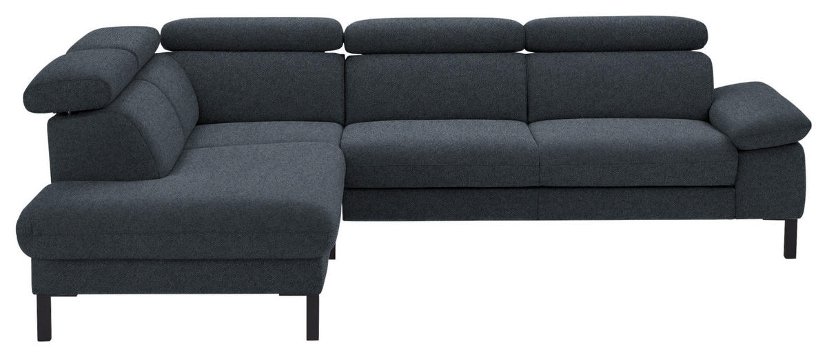 ECKSOFA in Flachgewebe Anthrazit  - Anthrazit/Schwarz, Design, Holzwerkstoff/Textil (217/272cm) - Pure Home Comfort