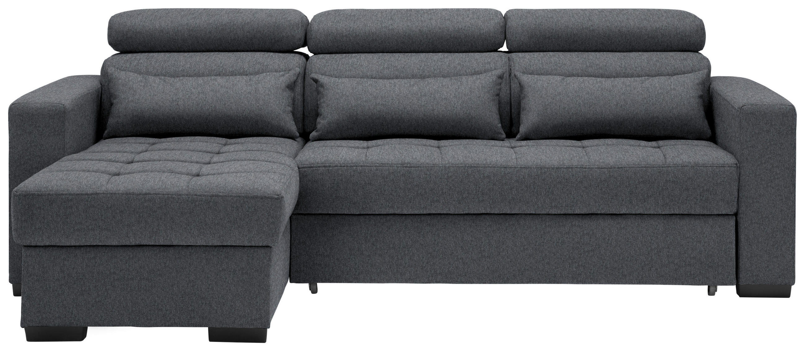 ECKSOFA Graphitfarben Webstoff  - Schwarz/Graphitfarben, Design, Kunststoff/Textil (179/240cm) - Carryhome