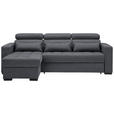 ECKSOFA  in Webstoff Graphitfarben  179/240 cm  - Schwarz/Graphitfarben, Design, Kunststoff/Textil (179/240cm) - Carryhome