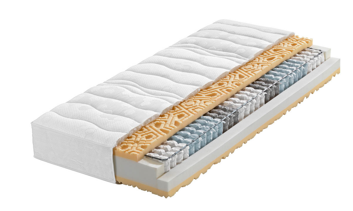 TASCHENFEDERKERNMATRATZE 90/200 cm Höhe ca. 23 cm  - Weiß, Basics, Textil (90/200cm) - MID.YOU