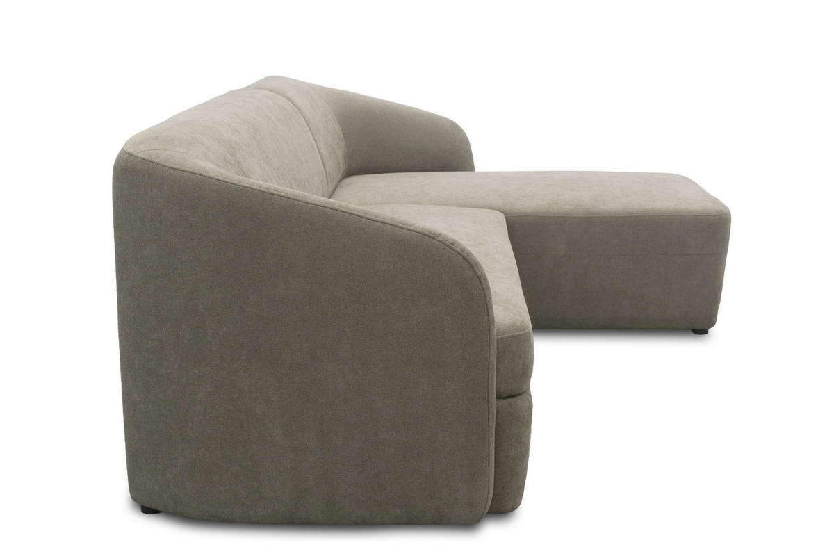 ECKSOFA 100 033 Taupe Webstoff Rücken echt  - Taupe/Schwarz, MODERN, Kunststoff/Textil (230/148cm) - Livetastic