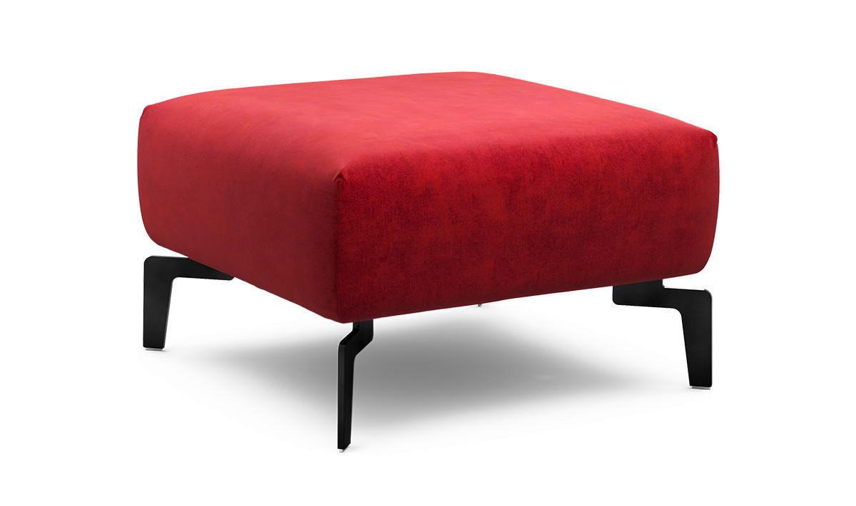 HOCKER Samt Rot  - Rot/Schwarz, Design, Textil/Metall (70/70/46cm) - SENSOO