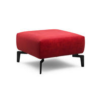 HOCKER Samt Rot  - Rot/Schwarz, Design, Textil/Metall (70/70/46cm) - SENSOO
