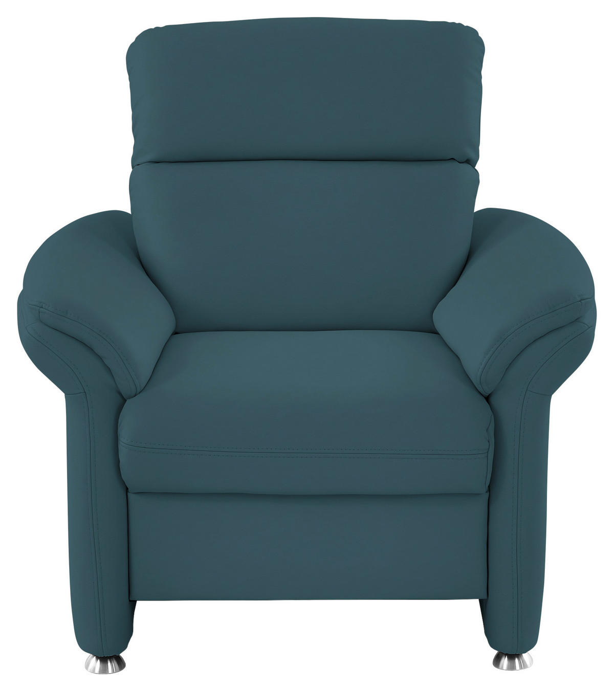 SESSEL in Echtleder Blau  - Blau/Alufarben, Konventionell, Leder/Metall (98/96/92cm) - Beldomo Premium
