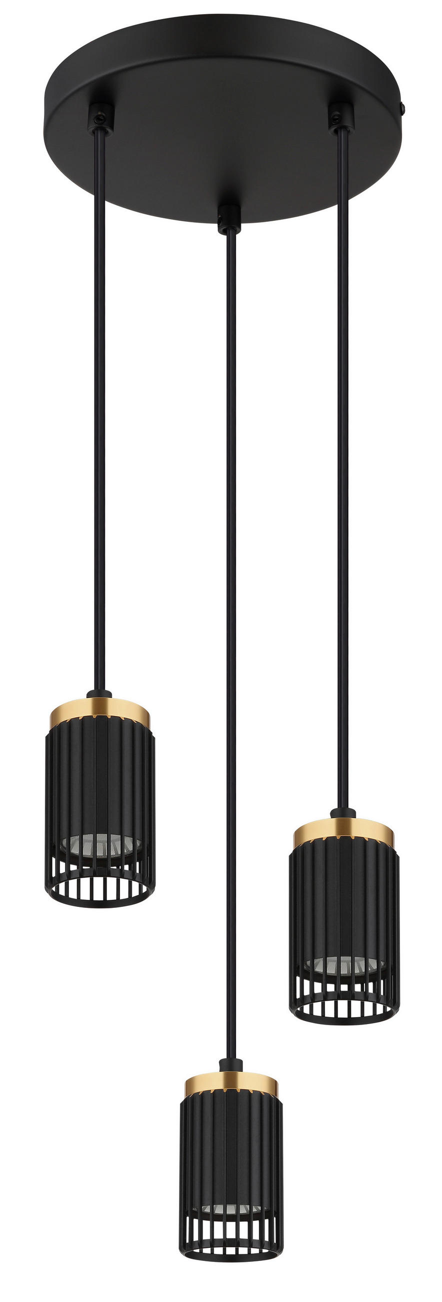 HÄNGELEUCHTE 21/115,5 cm  - Goldfarben/Schwarz, Design, Kunststoff/Metall (21/115,5cm) - Globo