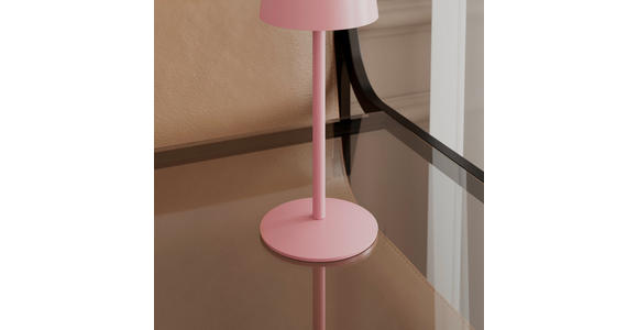 AKKU-TISCHLEUCHTE 9/22 cm  - Rosa, Basics, Metall (9/22cm) - Novel