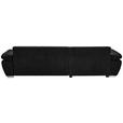 ECKSOFA  in Chenille Schwarz  - Silberfarben/Schwarz, KONVENTIONELL, Holz/Textil (187/293cm) - Carryhome