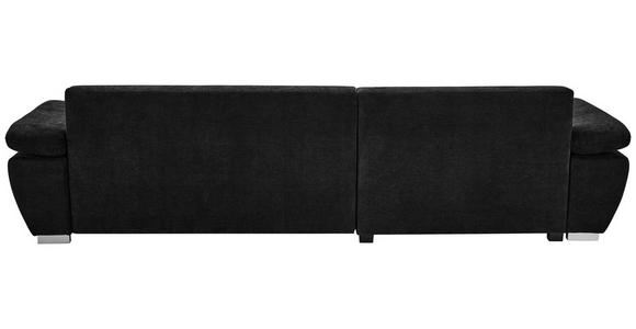 ECKSOFA  in Chenille Schwarz  - Silberfarben/Schwarz, KONVENTIONELL, Holz/Textil (187/293cm) - Carryhome