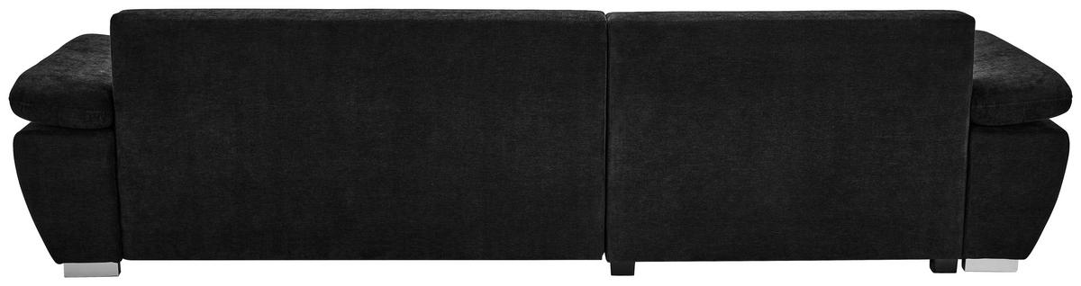 ECKSOFA Chenille Schwarz  - Silberfarben/Schwarz, Konventionell, Holz/Textil (187/293cm) - Carryhome