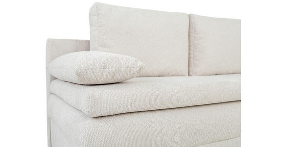 SCHLAFSOFA Struktur Beige Rückenkissen, Armlehnenkissen, Bettkasten, Schlaffunktion, Rücken echt  - Beige/Schwarz, KONVENTIONELL, Kunststoff/Textil (195/93/83cm) - Carryhome