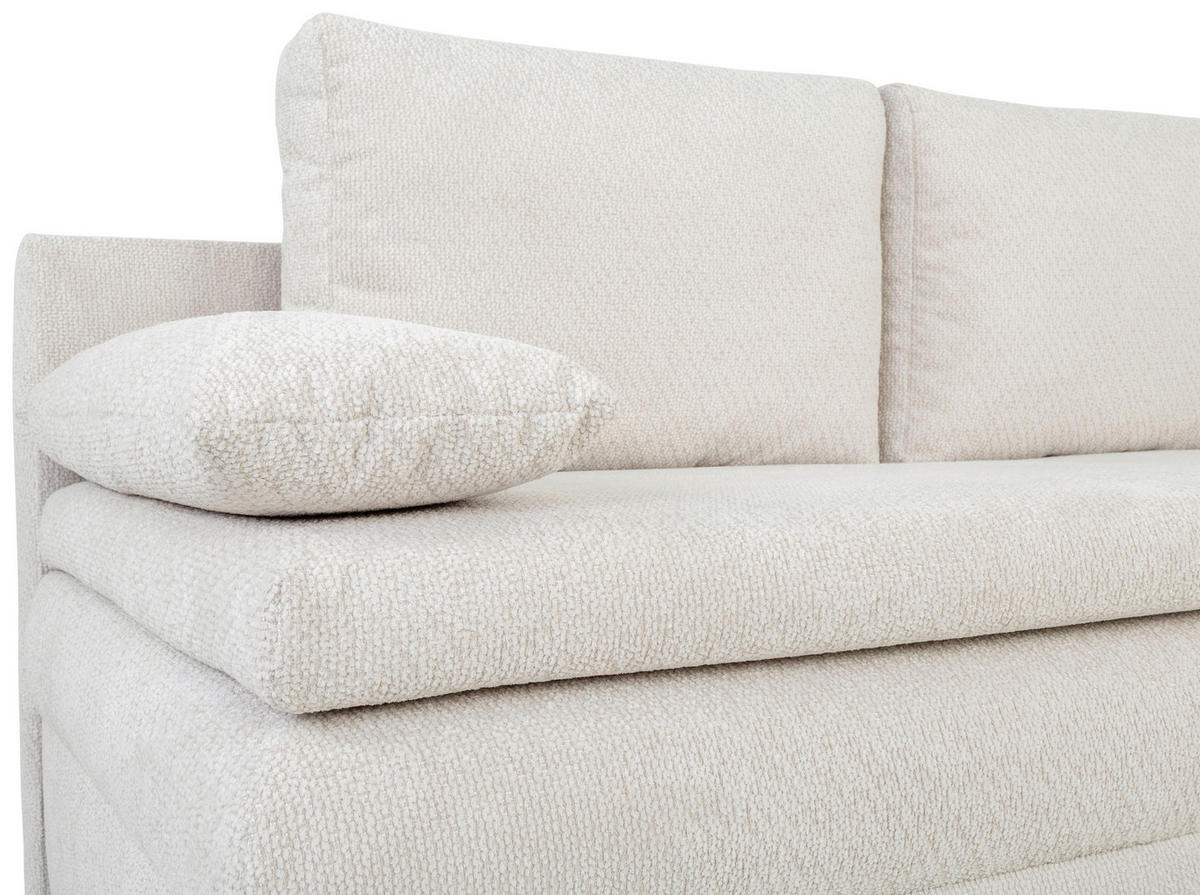 SCHLAFSOFA  mit Liegefunktion, Schlafen auf Sitzhöhe, Rücken echt Struktur Beige  - Beige/Schwarz, KONVENTIONELL, Kunststoff/Textil (195/93/83cm) - Carryhome