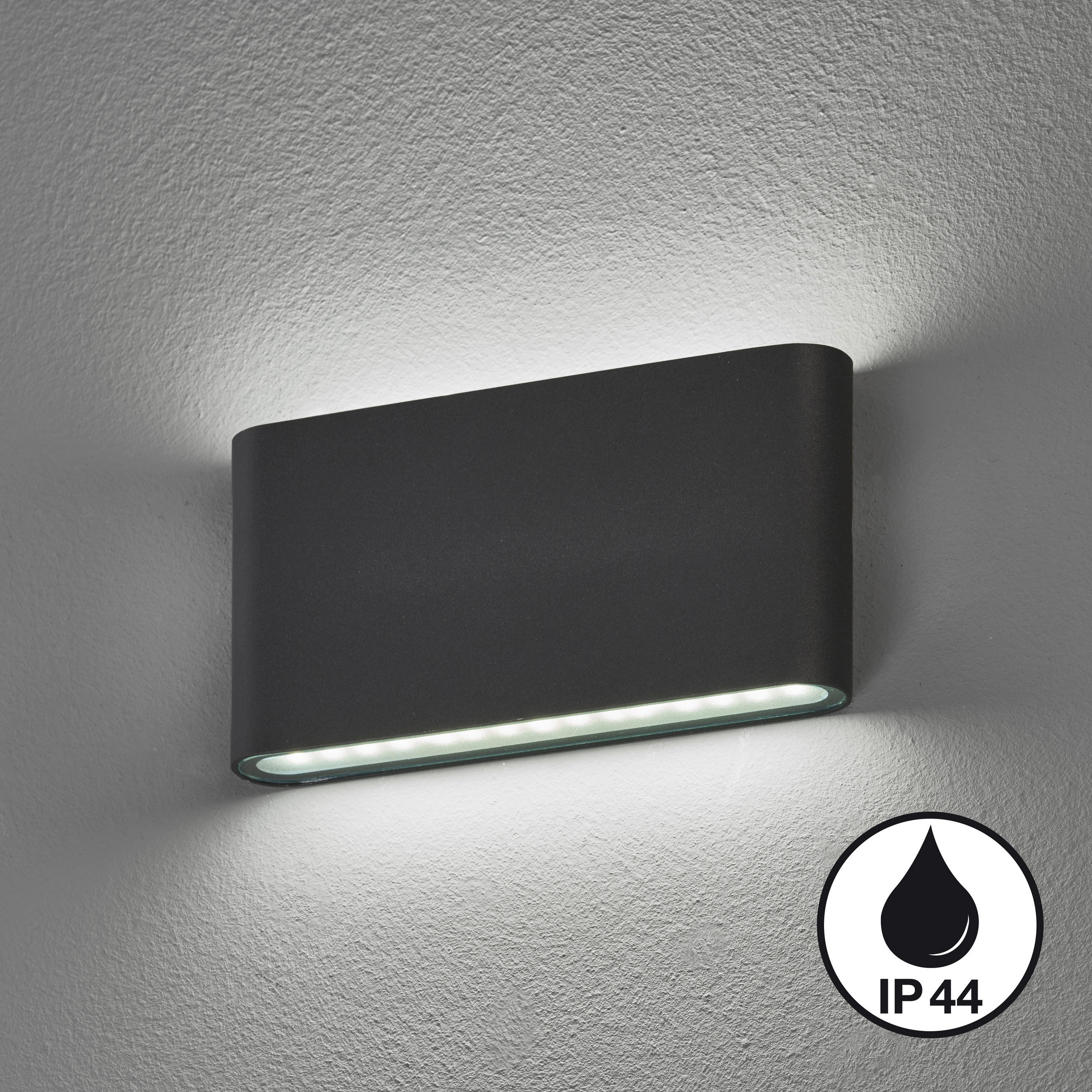 LED-WANDLEUCHTE Scone 17,5/3/9 cm   - Schwarz, Design, Metall (17,5/3/9cm) - Fischer & Honsel