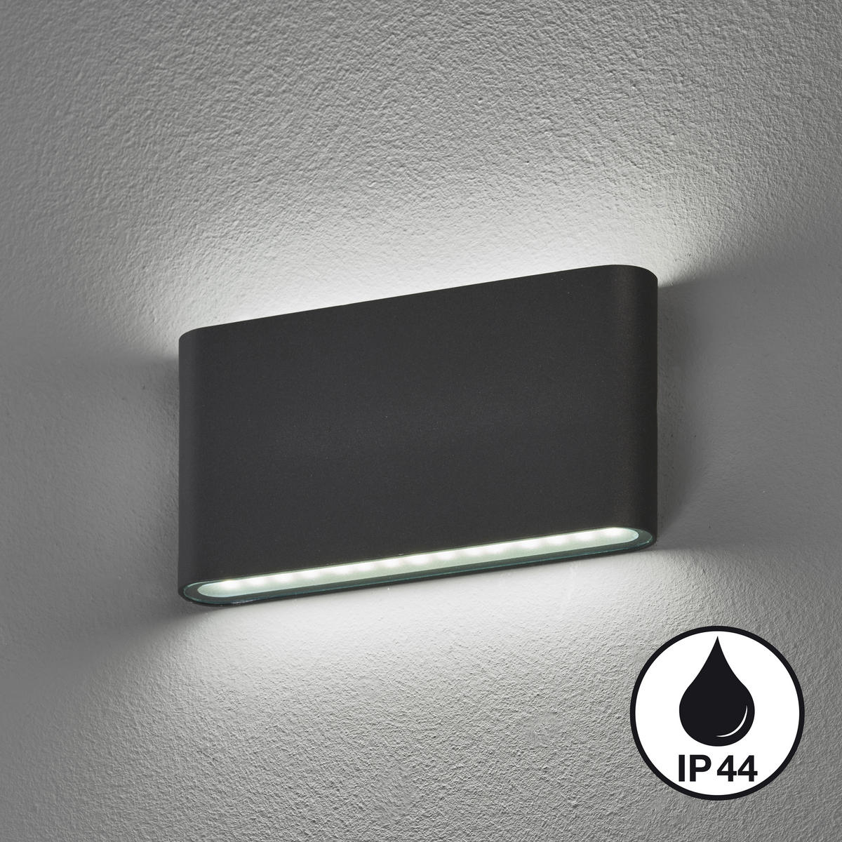 LED-WANDLEUCHTE Scone 17,5/3/9 cm   - Schwarz, Design, Metall (17,5/3/9cm) - Fischer & Honsel