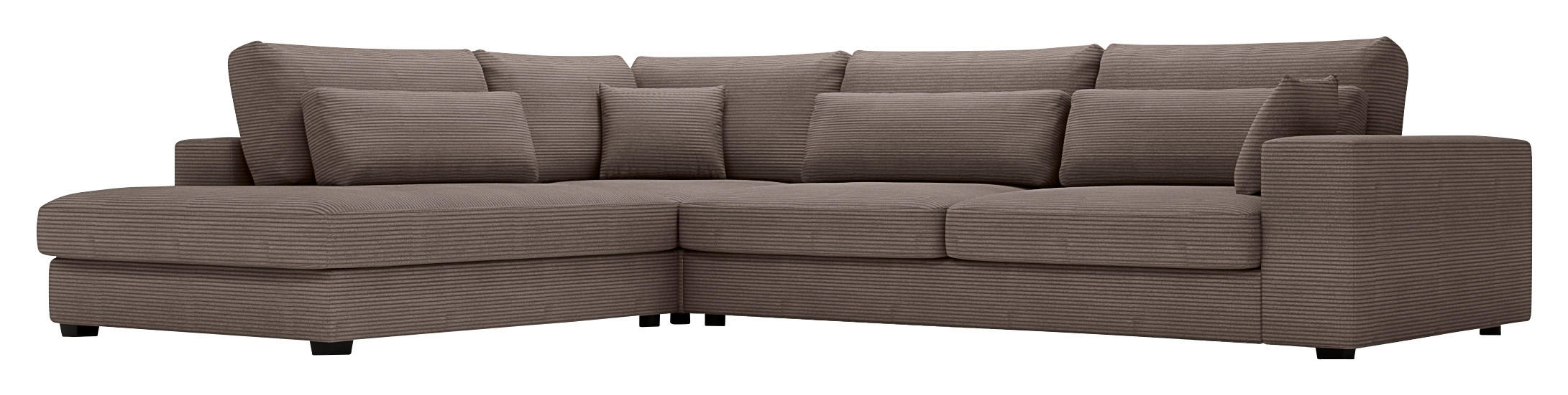 ECKSOFA Braun Cord  - Schwarz/Braun, KONVENTIONELL, Kunststoff/Textil (250/314cm) - Carryhome
