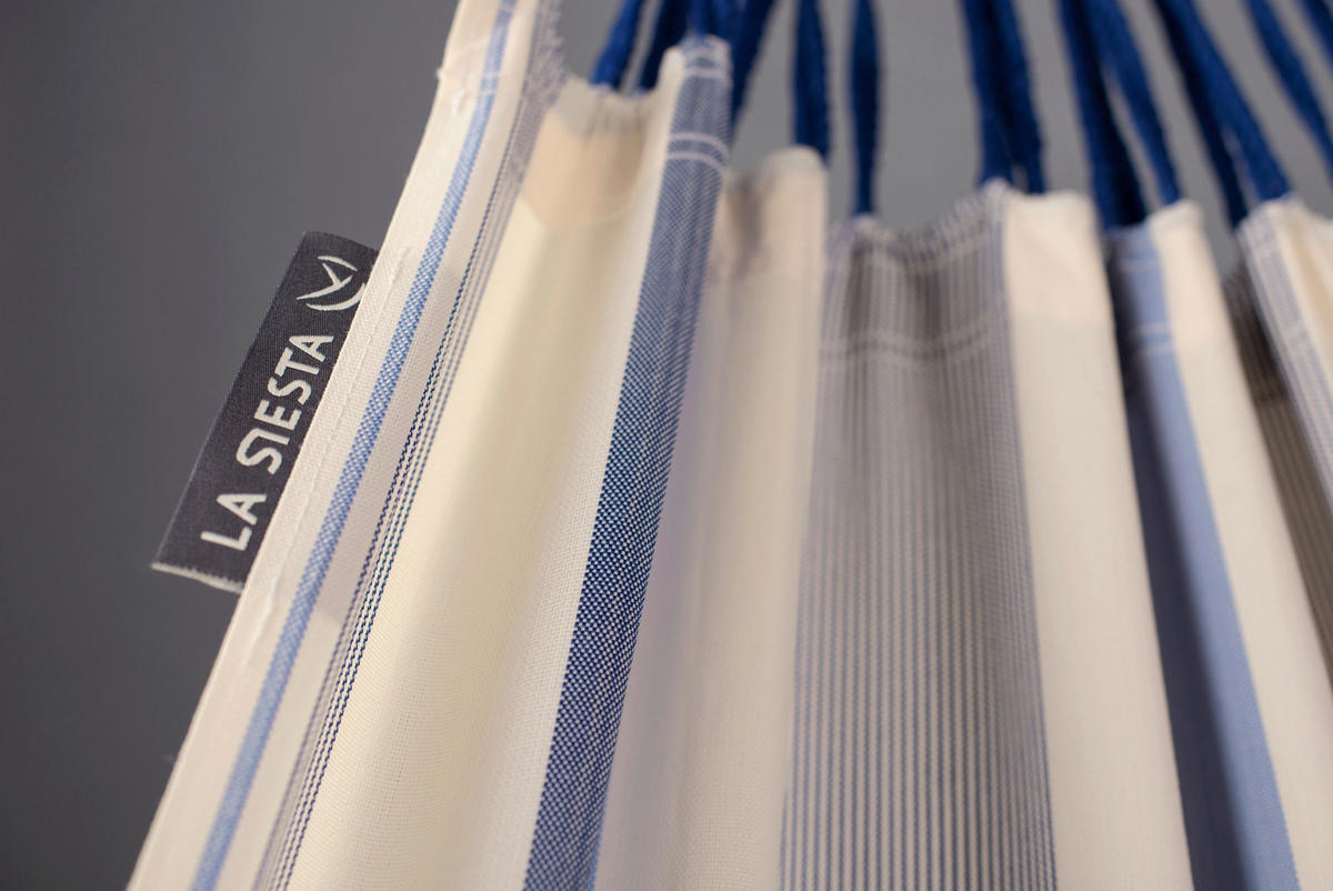 HÄNGEMATTE double outdoor  - Blau/Weiß, KONVENTIONELL, Textil (160/350cm) - La Siesta