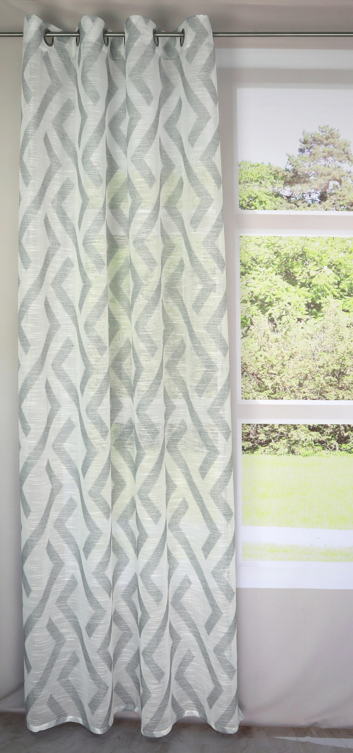 ÖSENSCHAL halbtransparent 140/245 cm   - Grau, Design, Textil (140/245cm)