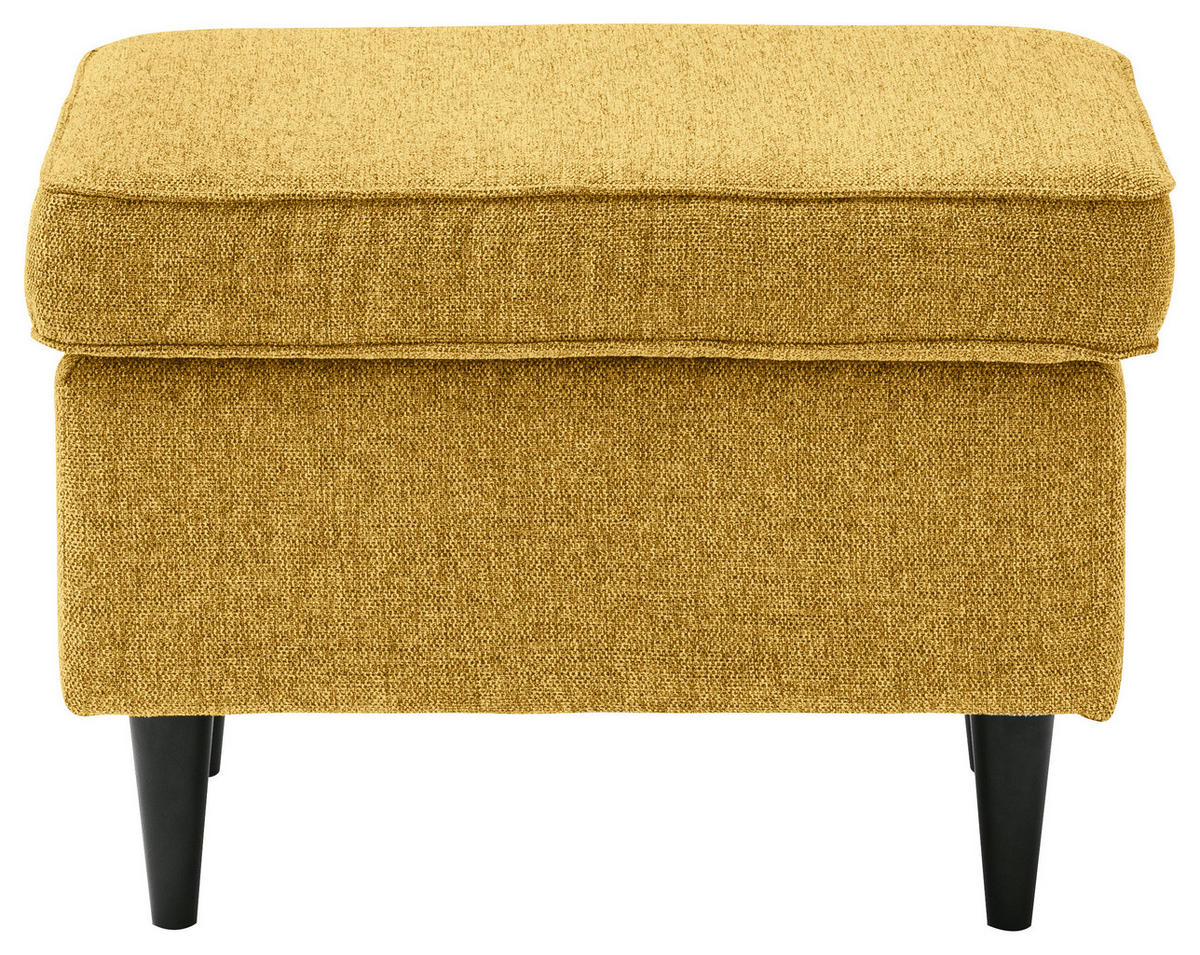TABURET, textil, kompozitní dřevo, 63/43/42 cm - černá/žlutá, Basics, kompozitní dřevo/textil (63/43/42cm) - MID.YOU