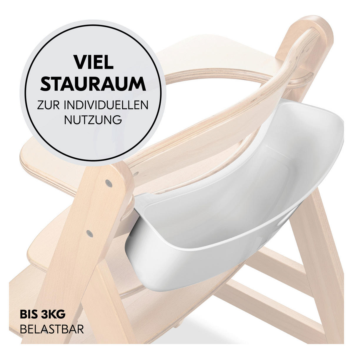 ESS- UND SPIELBRETT Highchair Box S  - Weiß, Basics, Kunststoff (17/16/42cm) - Hauck