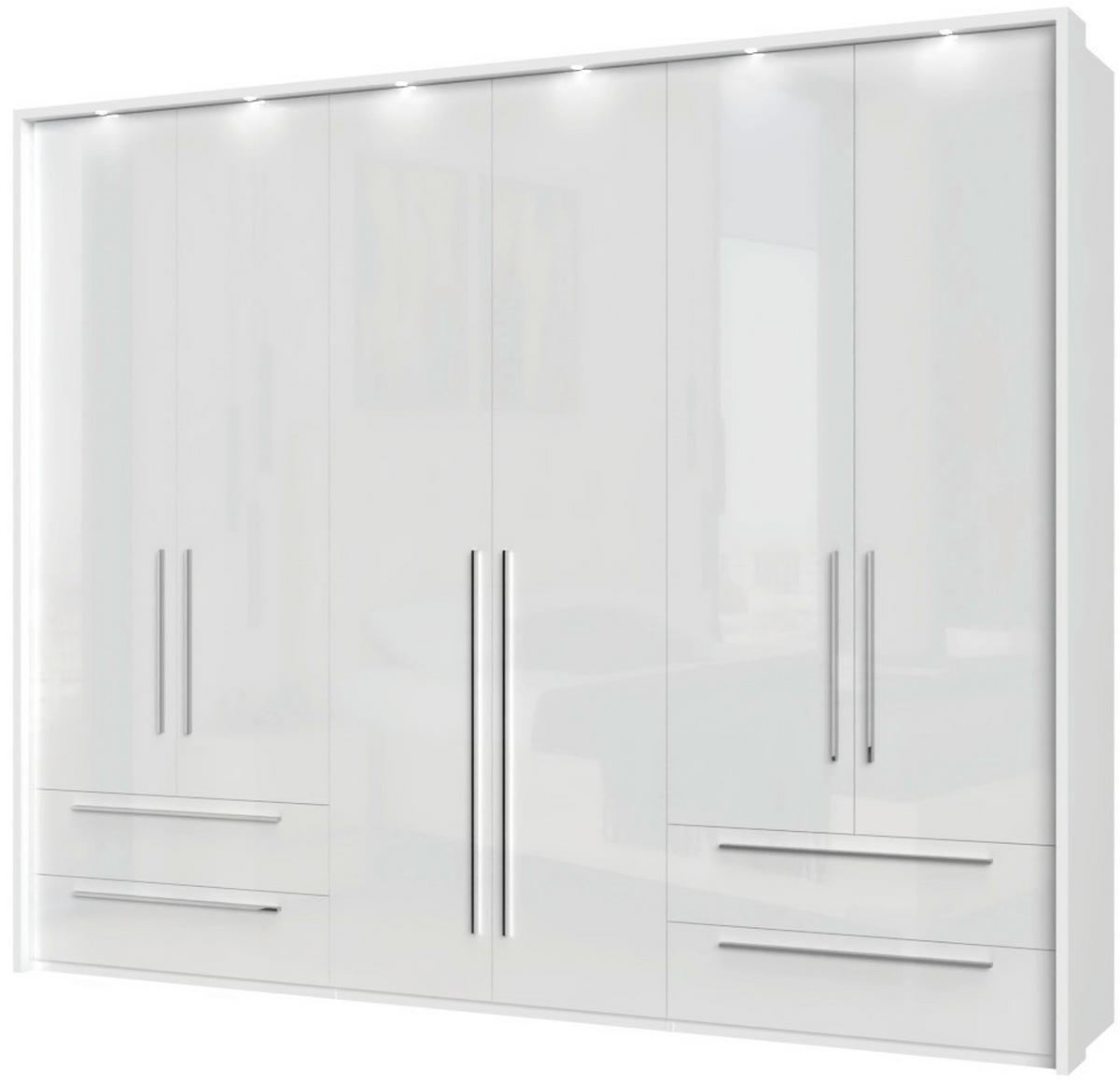 ORMAR SA KLASIČNIM VRATIMA bela, bela visoki sjaj  277/226/60 cm  - bela visoki sjaj/bela, Dizajnerski, pločasti materijal/plastika (277/226/60cm)