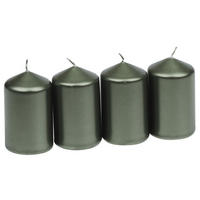 STUMPENKERZENSET - Salbeigrün, KONVENTIONELL, Paraffin (18,8/7,5cm)