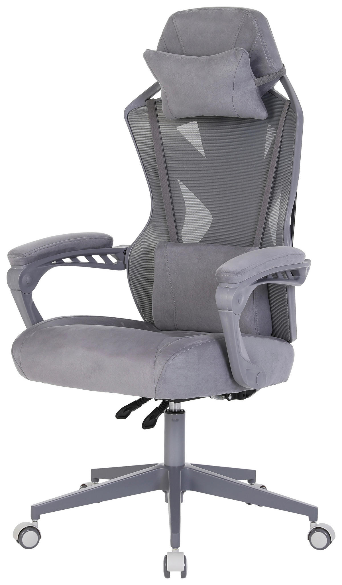 GAMINGSTUHL Dunkelgrau Textil, Metall, Kunststoff   - Dunkelgrau, MODERN, Kunststoff/Textil (64/117-129/63cm) - MID.YOU