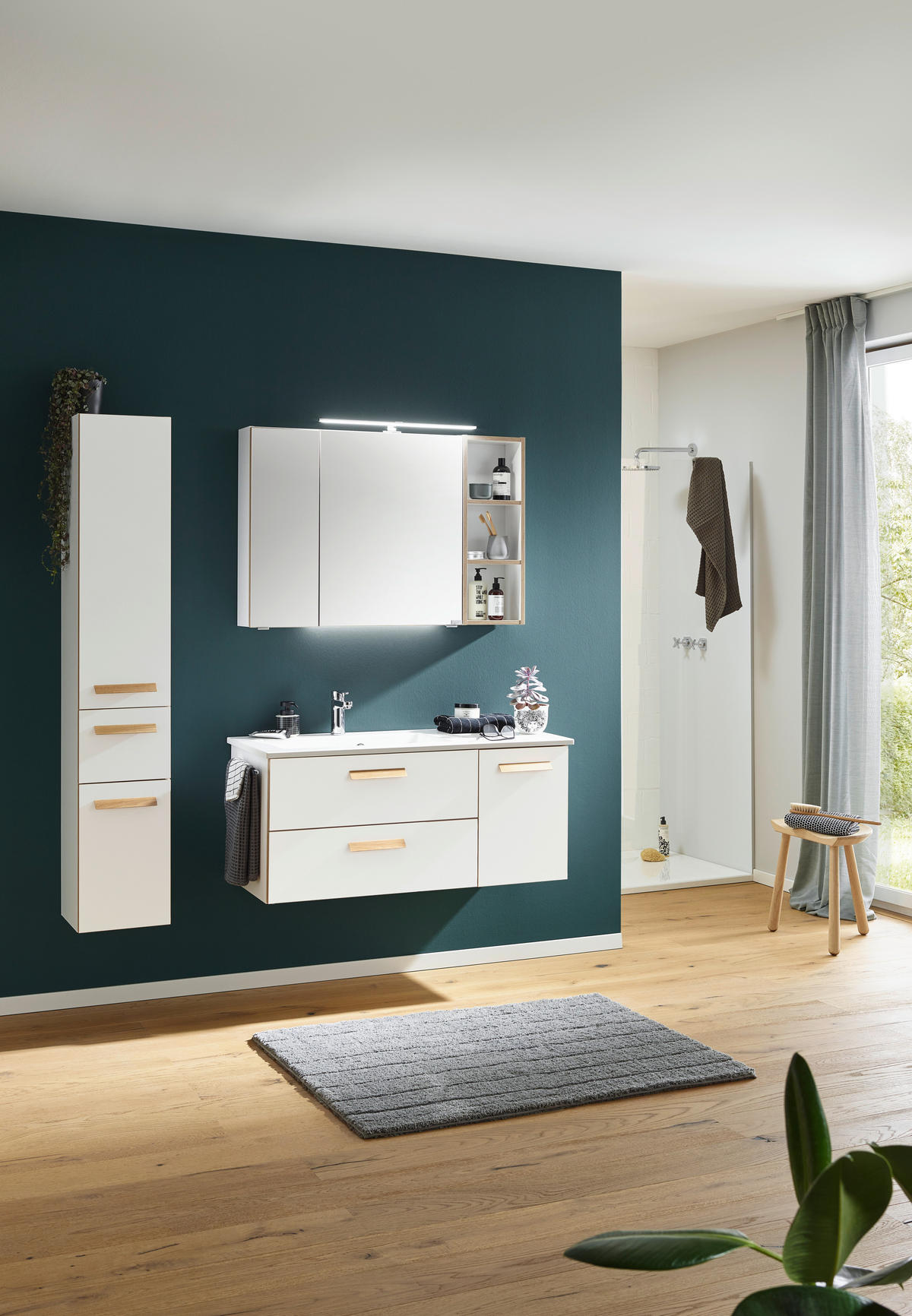 BADEZIMMER  in 113 cm  - Weiss, Konventionell, Glas/Holzwerkstoff (113cm) - Dieter Knoll