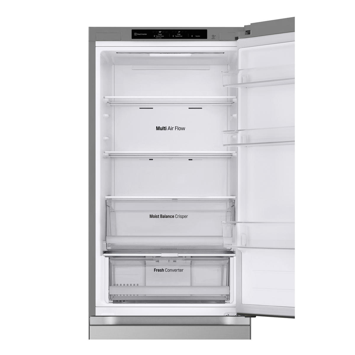 KÜHL-GEFRIER-KOMBINATION 59.5/186/67.5 cm GBV3100CPY  - Silberfarben, Trend, Glas/Kunststoff (59.5/186/67.5cm) - LG