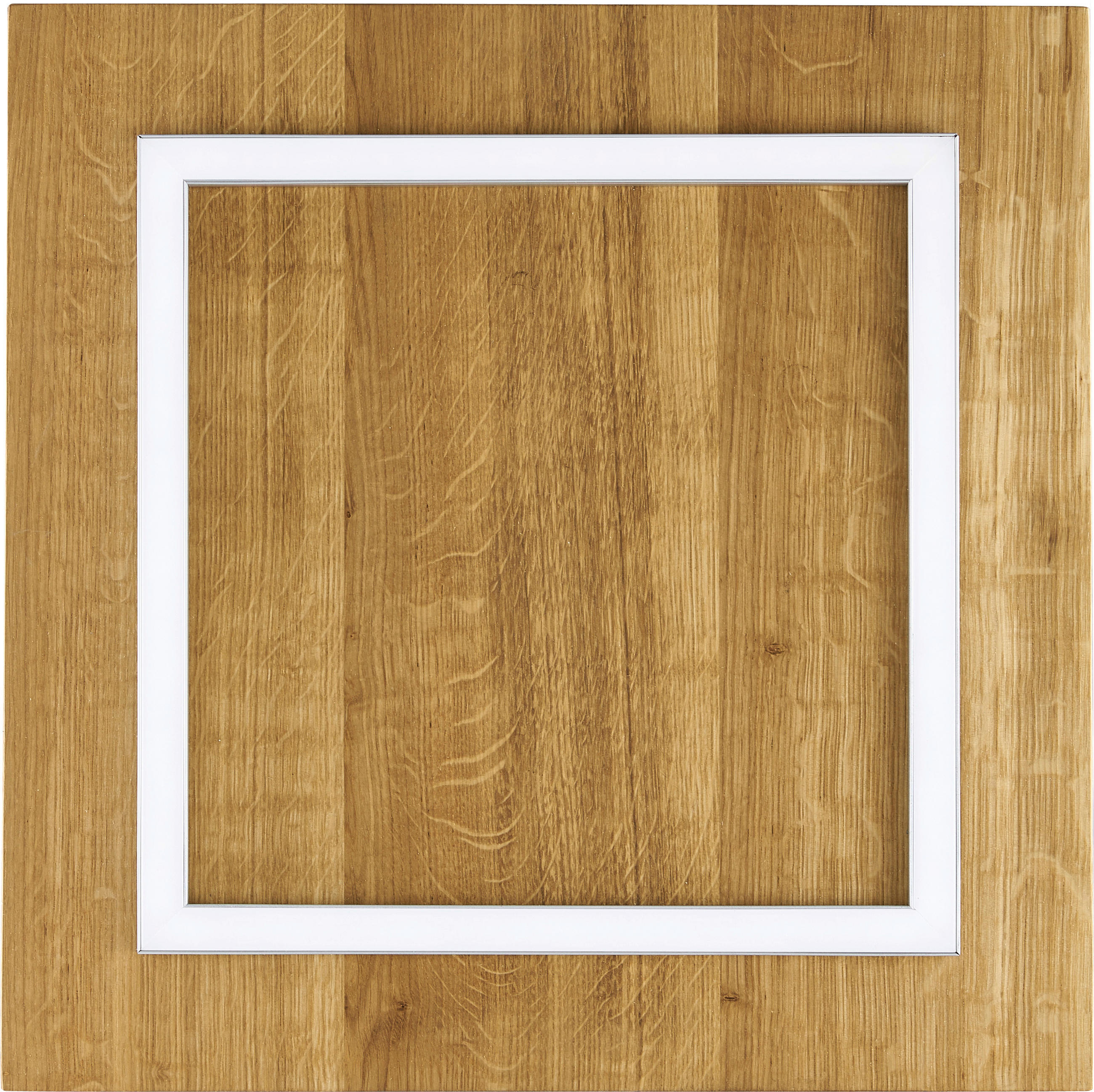 LED-DECKENLEUCHTE 46/46/8 cm   - Eichefarben/Silberfarben, Natur, Holz/Metall (46/46/8cm) - Herzblut
