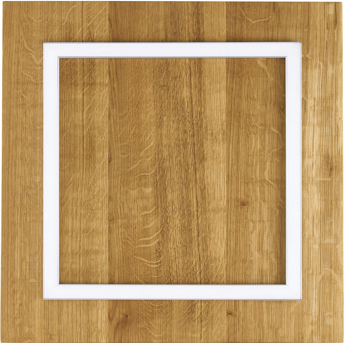LED-DECKENLEUCHTE 46/46/8 cm   - Eichefarben/Silberfarben, Natur, Holz/Metall (46/46/8cm) - Herzblut
