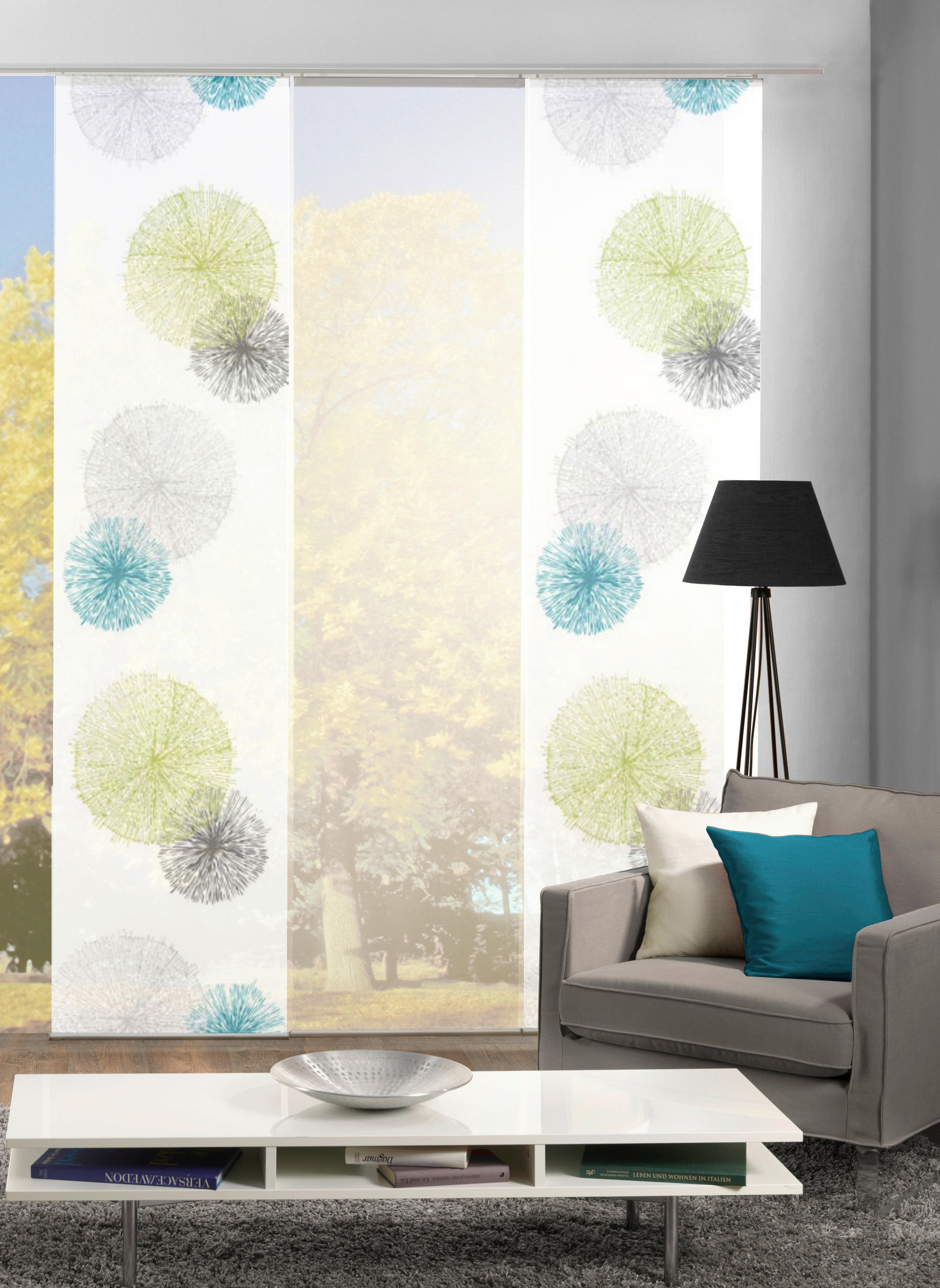 FLÄCHENVORHANG RAWLINS, 3-TLG.  3 Stück  blickdicht   60/245 cm  - Grün, Basics, Textil (60/245cm)